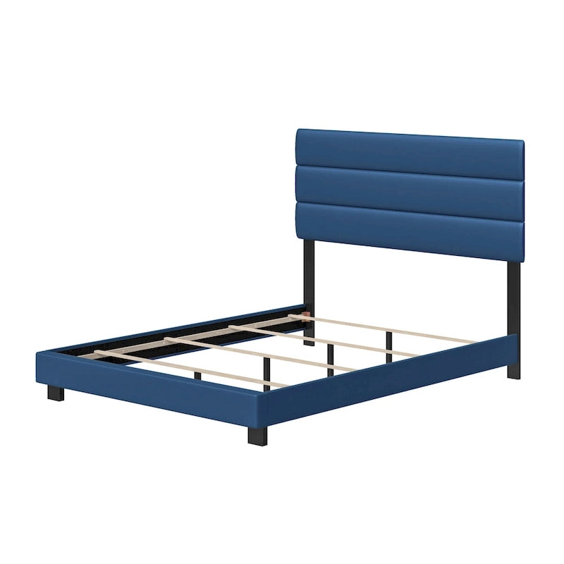 Napoli Upholstered Faux Leather Bed Frame with Headboard