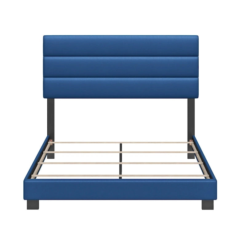 Napoli Upholstered Faux Leather Bed Frame with Headboard