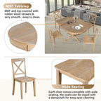 5-Piece Dining Round Extendable Table Set with 4 Chairs
