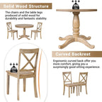 5-Piece Dining Round Extendable Table Set with 4 Chairs
