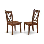 3 Piece Dining Table Set- a Round Kitchen Table with Pedestal and 2 Dining Chairs, Mahogany(Seat Options)