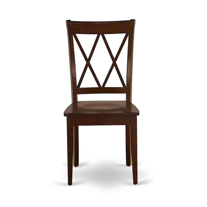 3 Piece Dining Table Set- a Round Kitchen Table with Pedestal and 2 Dining Chairs, Mahogany(Seat Options)