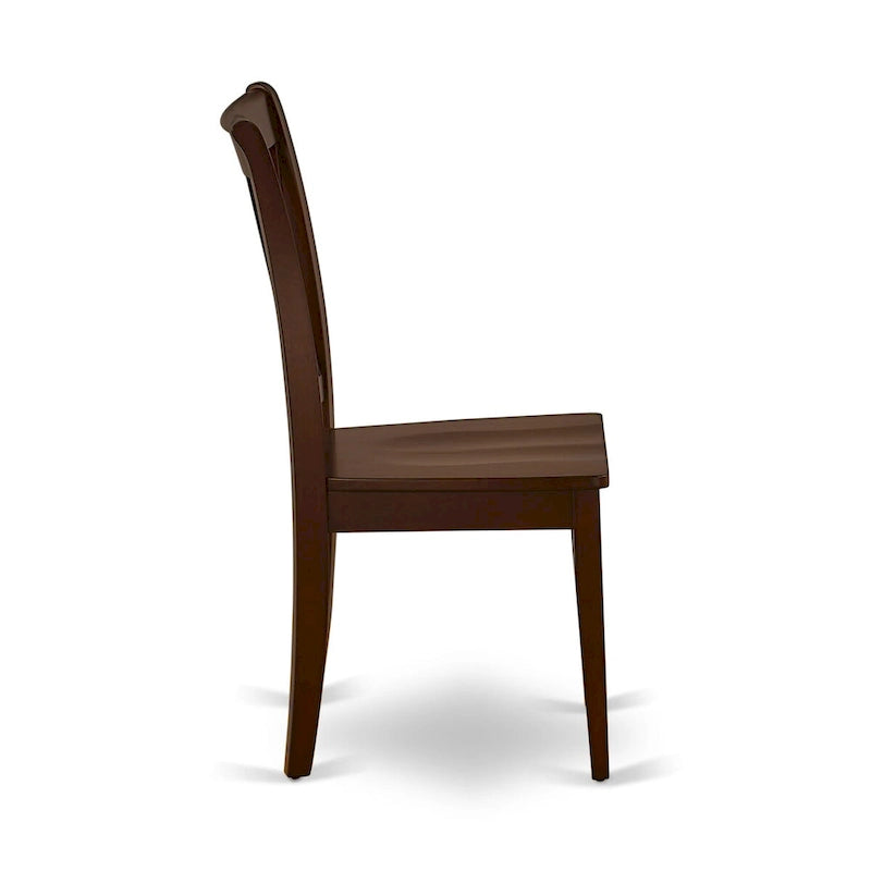 3 Piece Dining Table Set- a Round Kitchen Table with Pedestal and 2 Dining Chairs, Mahogany(Seat Options)