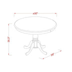 3 Piece Dining Table Set- a Round Kitchen Table with Pedestal and 2 Dining Chairs, Mahogany(Seat Options)