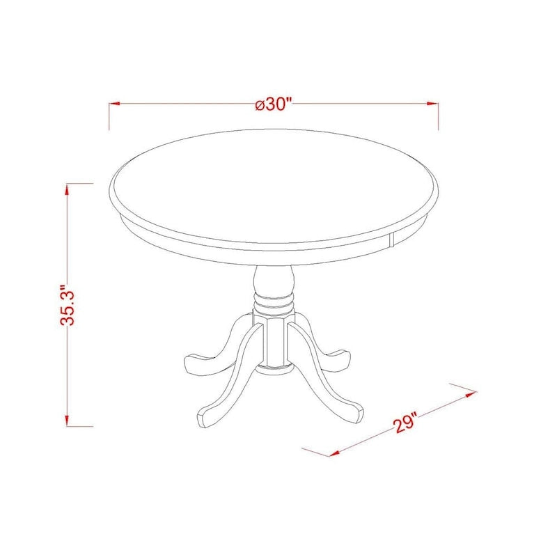 3 Piece Dining Table Set- a Round Kitchen Table with Pedestal and 2 Dining Chairs, Mahogany(Seat Options)