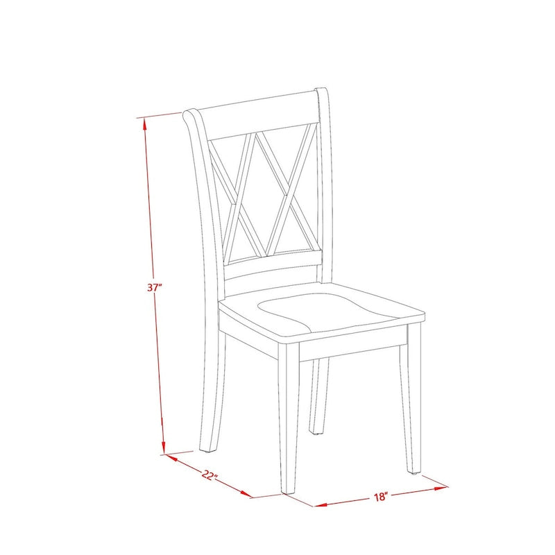 3 Piece Dining Table Set- a Round Kitchen Table with Pedestal and 2 Dining Chairs, Mahogany(Seat Options)