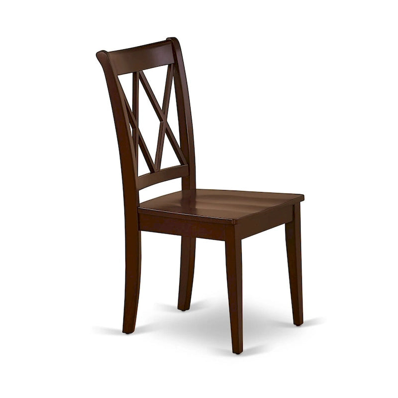 3 Piece Dining Table Set- a Round Kitchen Table with Pedestal and 2 Dining Chairs, Mahogany(Seat Options)