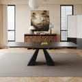 63-95 Extendable Modern Dining Table, Matte Sintered Stone Table Top, Modern Kitchen Table for 6-10 - 94.5 x 35.4